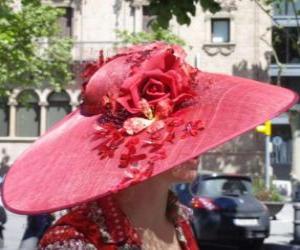 yapboz Pamela kırmızı, çok geniş-şapkalar kadınlar tarafından kullanılan kenarlı